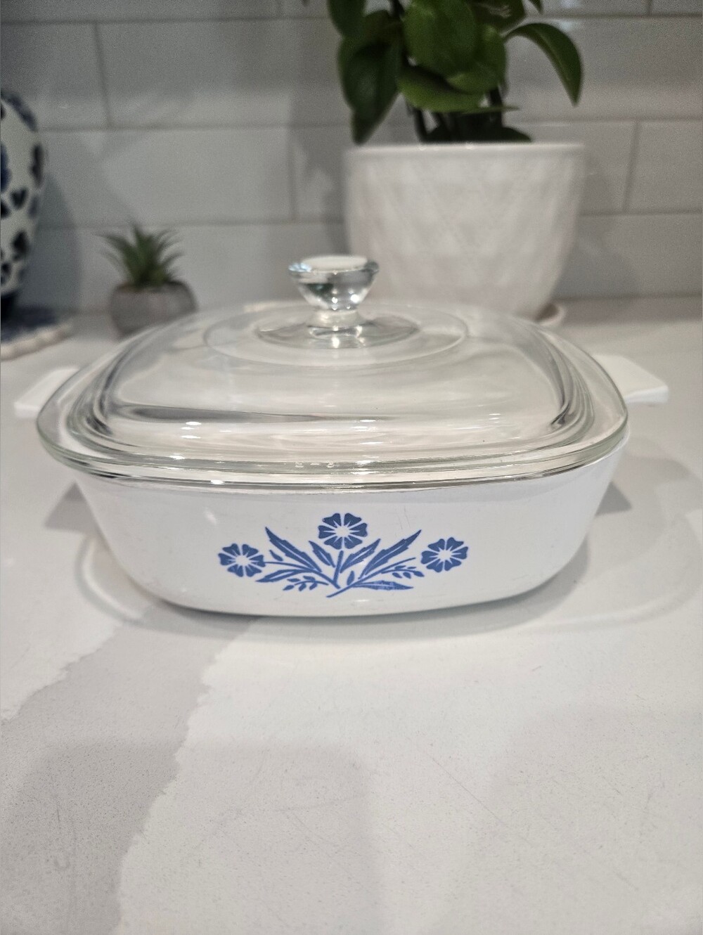 Vintage Corningware Cornflower Blue Floral 32 Oz.